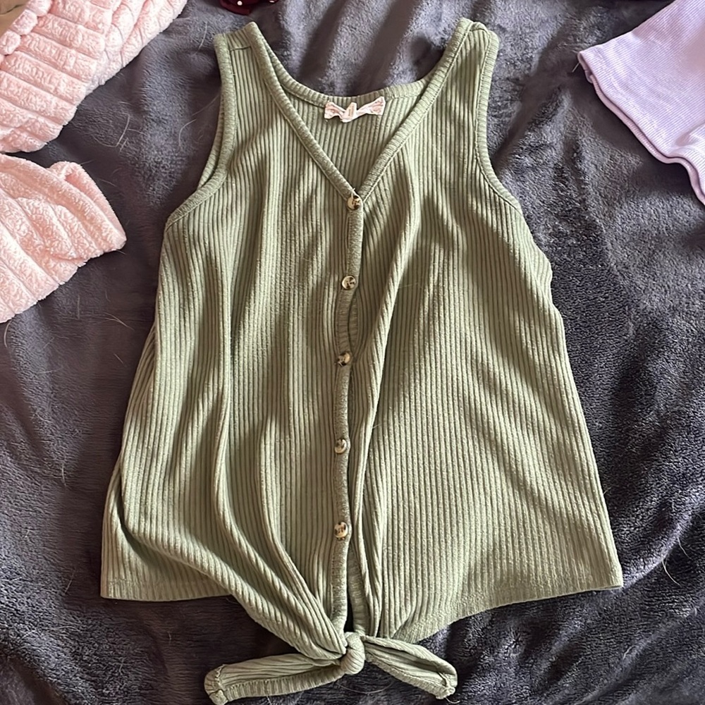 Green pink republic tank top